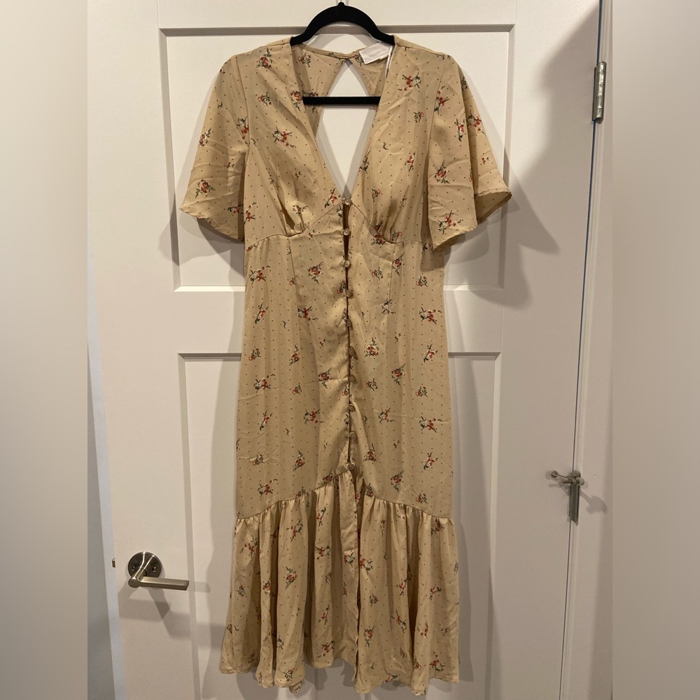 Superfoxx Large Button Down Midi Floral And Polka… - image 1